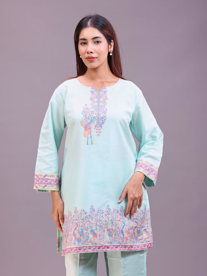 Women's Silk Blended Co-Ord Set – Kurta and Trousers