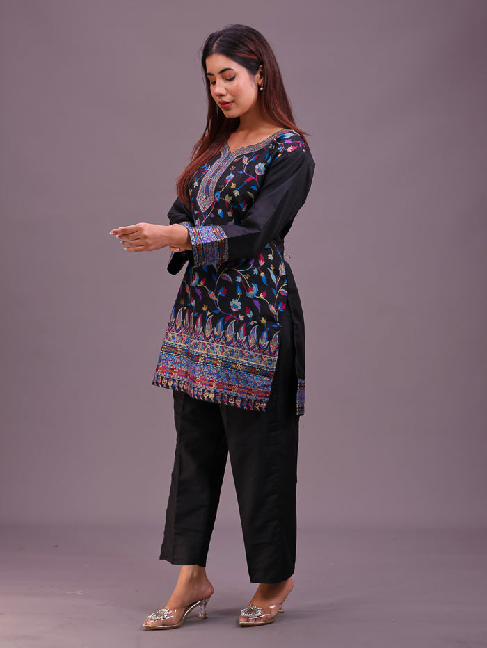 Women's Silk Blended Co-Ord Set – Kurta and Trousers