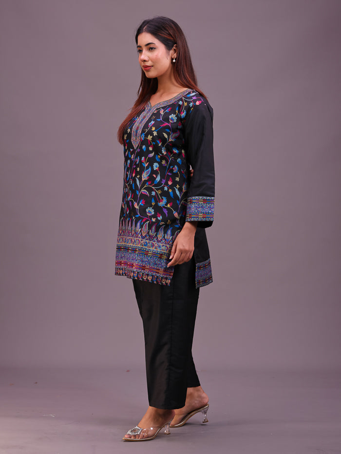 Women's Silk Blended Co-Ord Set – Kurta and Trousers