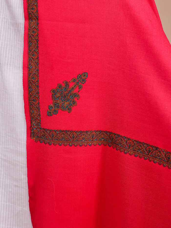 Women's Aari Embroidered Wool Shawl