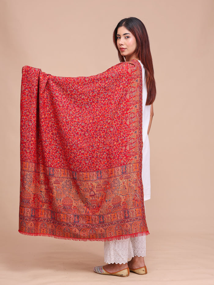 Women's Kani Wool Shawl With Zari Work