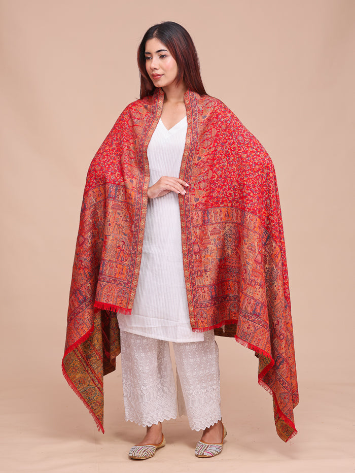 Women's Kani Wool Shawl With Zari Work