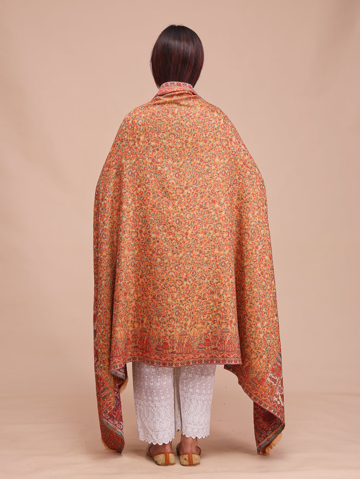 Women's Kani Wool Shawl With Zari Work