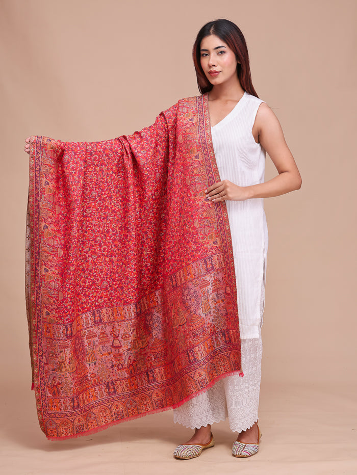 Women's Kani Wool Shawl With Zari Work