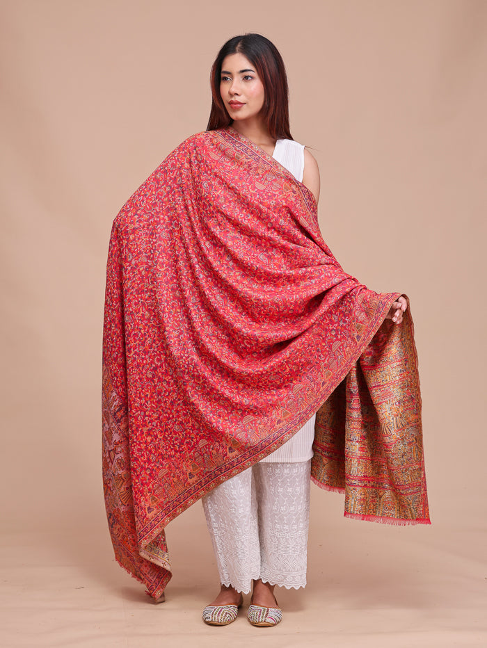 Women's Kani Wool Shawl With Zari Work