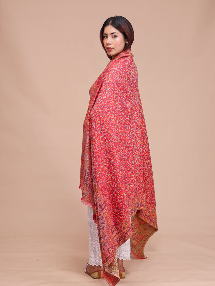 Women's Kani Wool Shawl With Zari Work