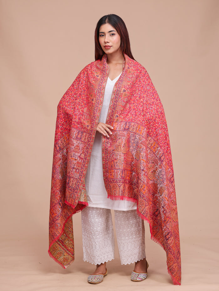 Women's Kani Wool Shawl With Zari Work