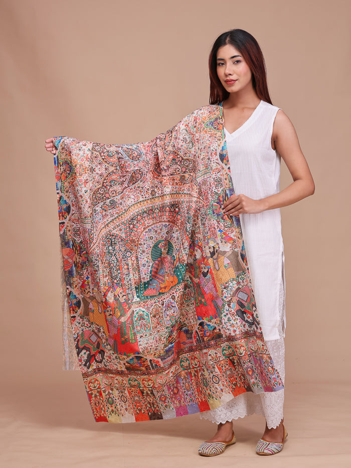 Women's Printed Darbar Design Wool Shawl