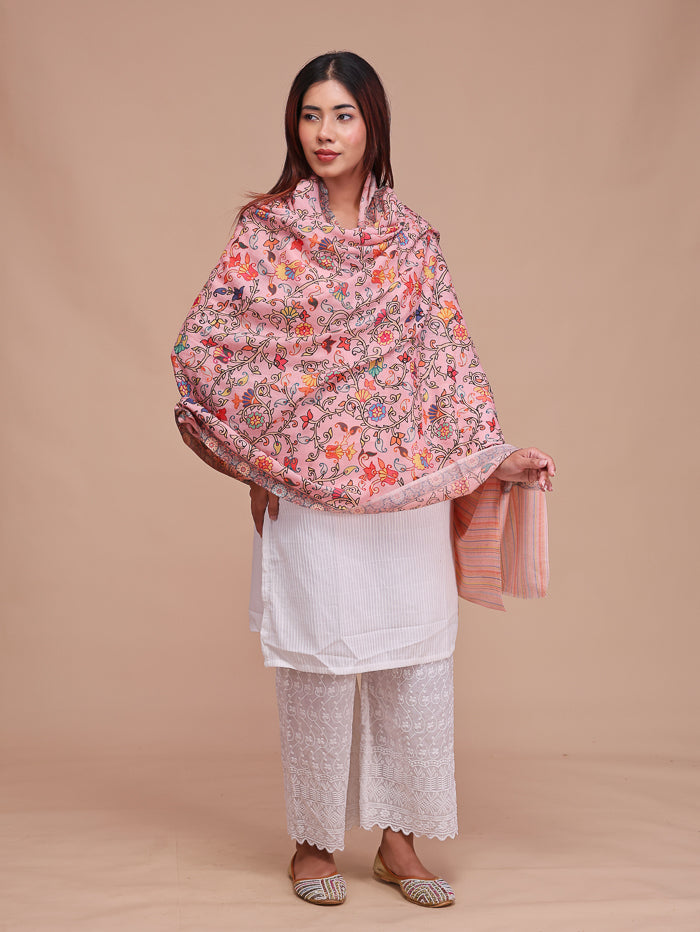 Women's Aari Embroidered Wool Shawl