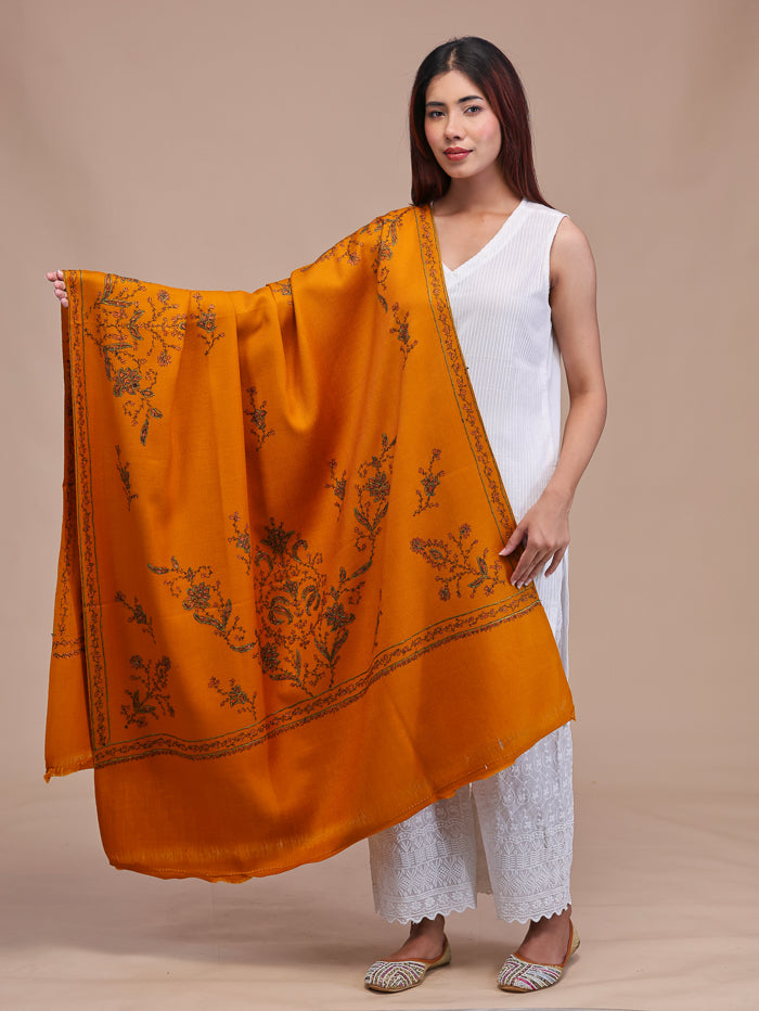 Women's Hand Embroidered Pure Wool Shawl