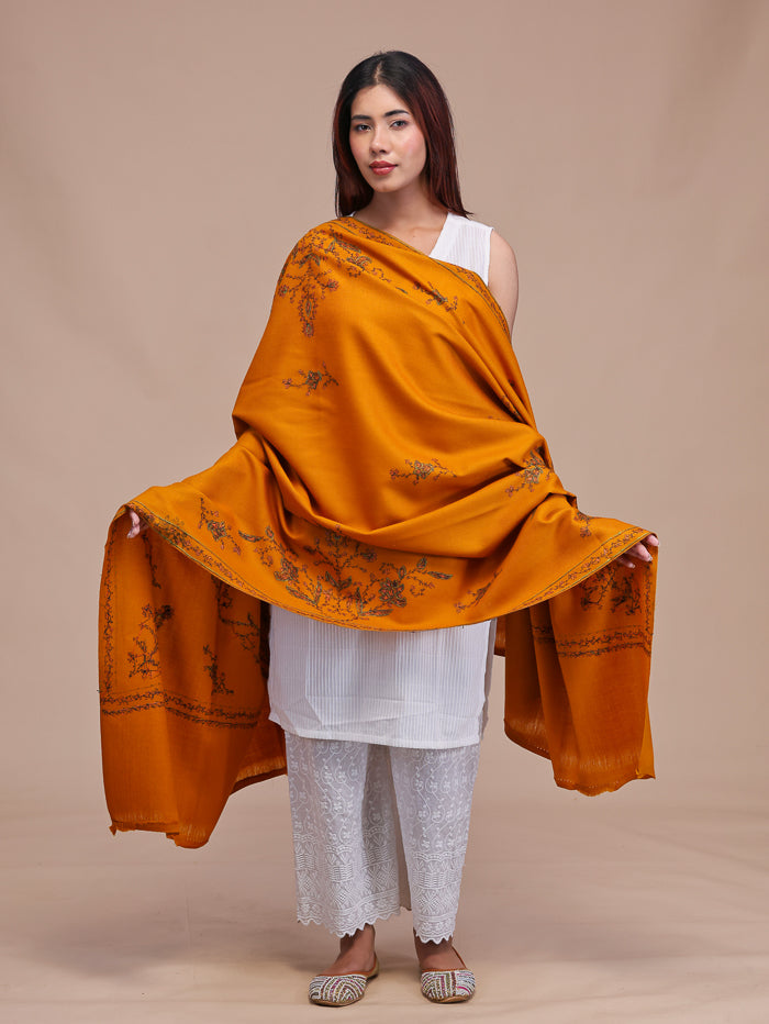 Women's Hand Embroidered Pure Wool Shawl
