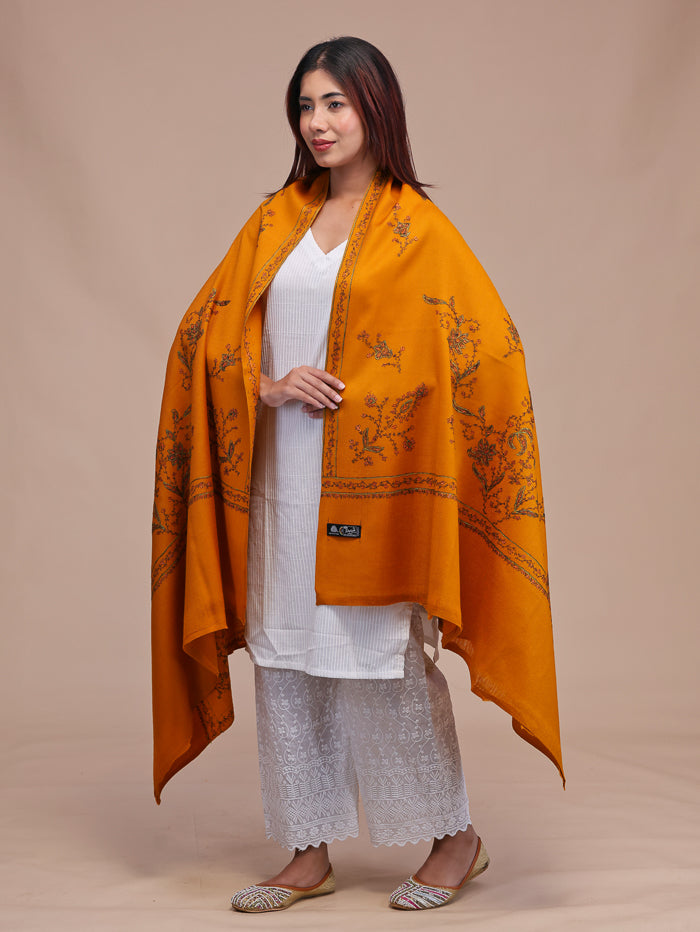 Women's Hand Embroidered Pure Wool Shawl