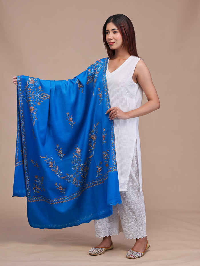 Women's Hand Embroidered Pure Wool Shawl