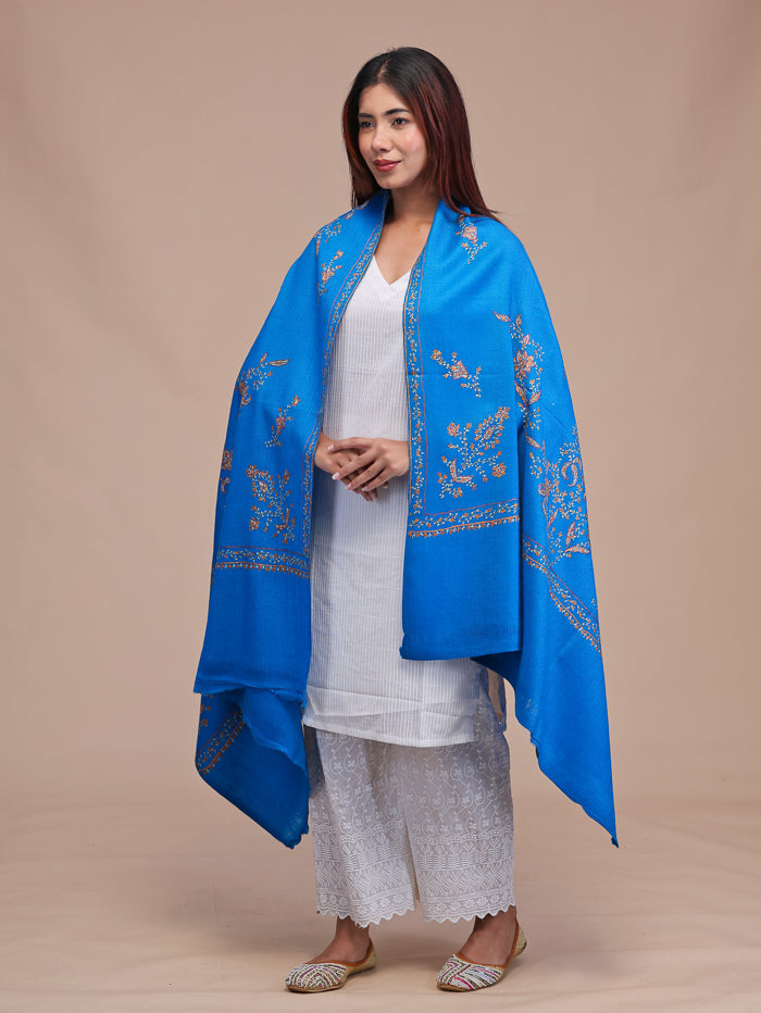 Women's Hand Embroidered Pure Wool Shawl