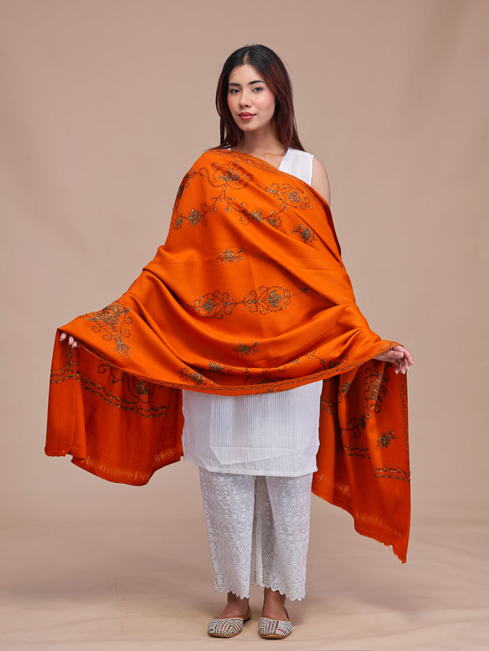Women's Hand Embroidered Pure Wool Shawl