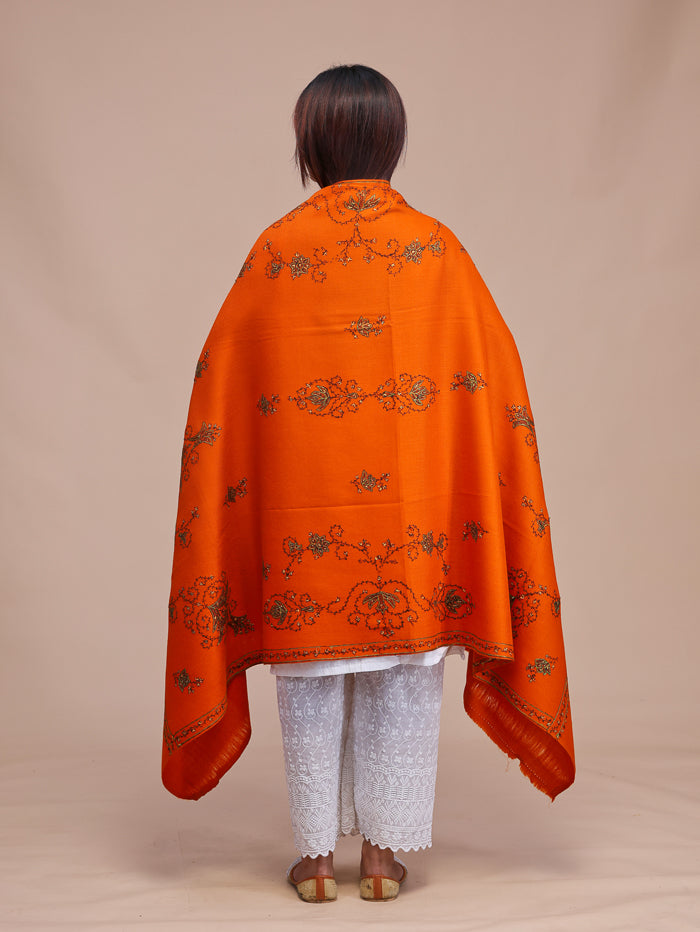 Women's Hand Embroidered Pure Wool Shawl