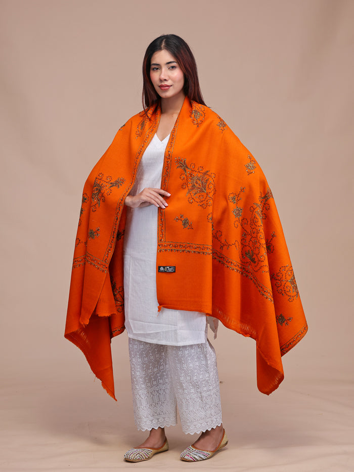 Women's Hand Embroidered Pure Wool Shawl