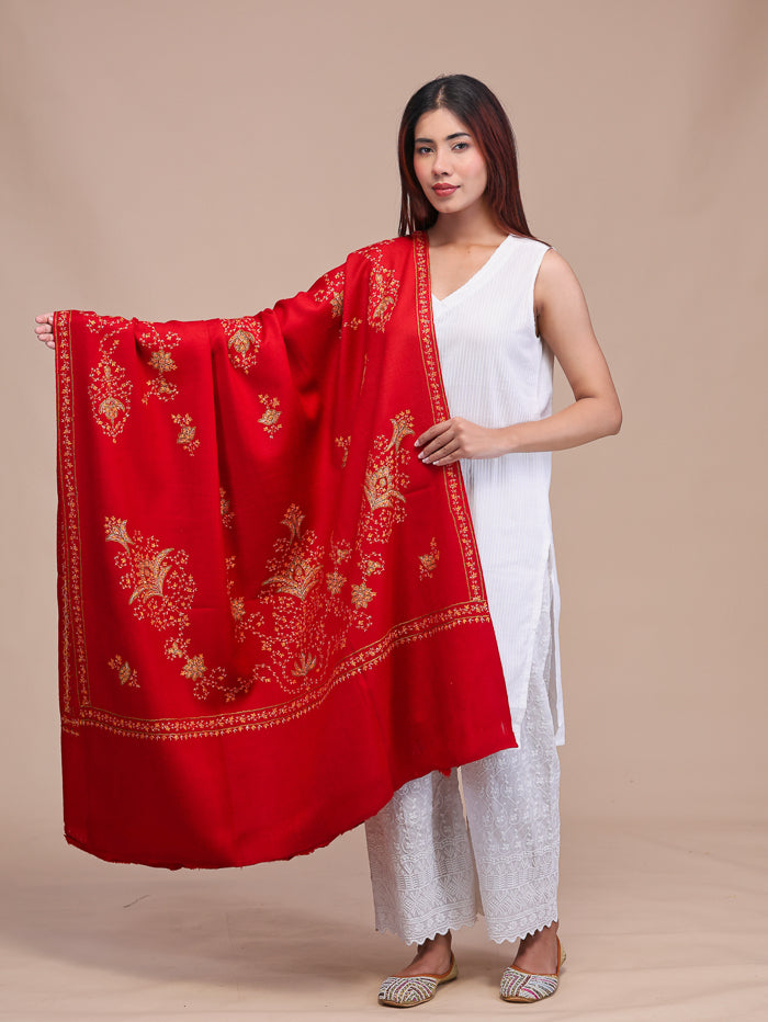 Women's Hand Embroidered Pure Wool Shawl