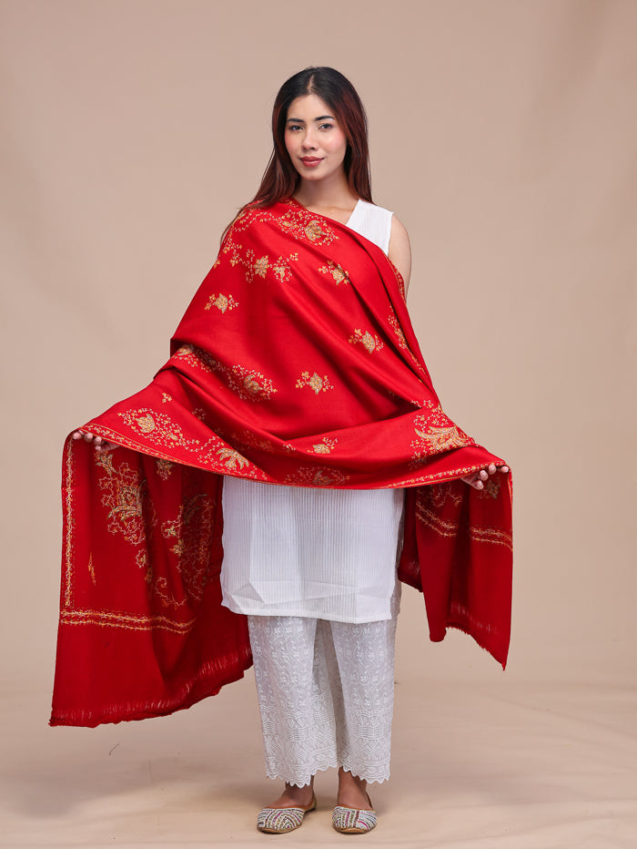 Women's Hand Embroidered Pure Wool Shawl