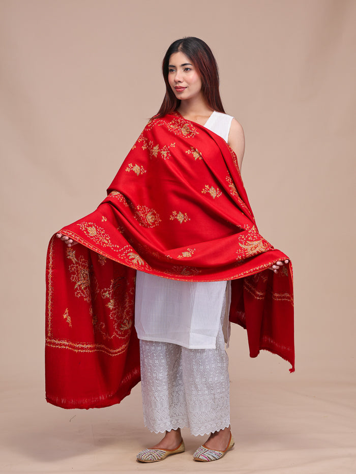 Women's Hand Embroidered Pure Wool Shawl