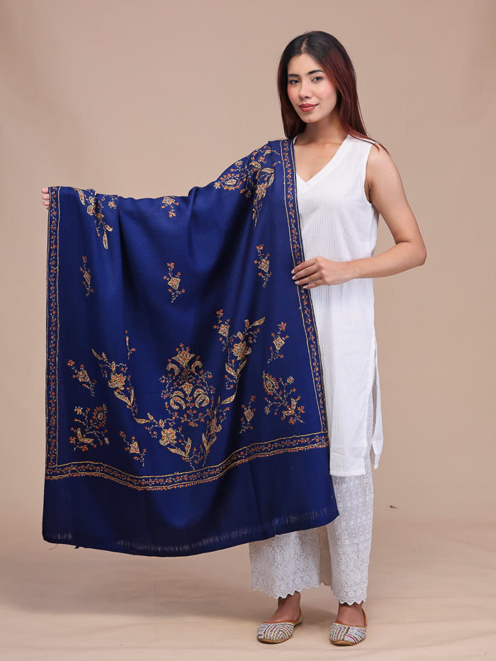 Women's Hand Embroidered Pure Wool Shawl