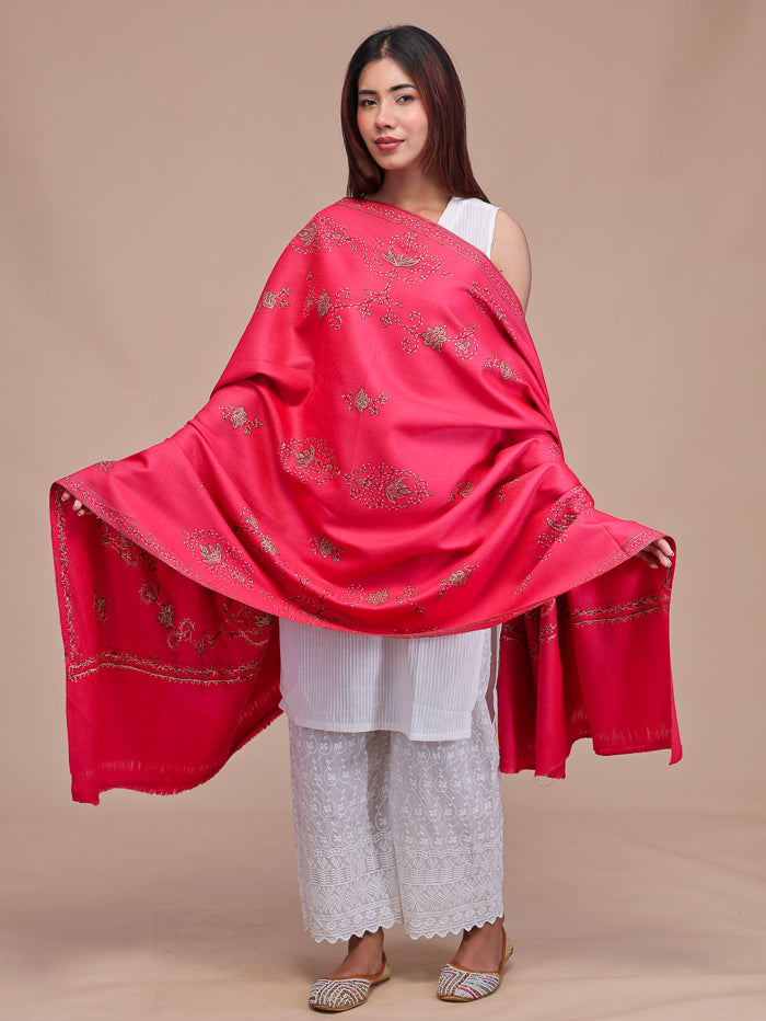 Women's Hand Embroidered Pure Wool Shawl
