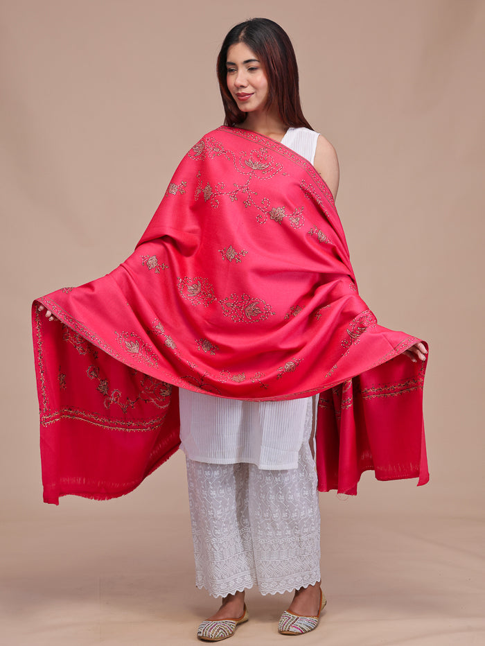 Women's Hand Embroidered Pure Wool Shawl