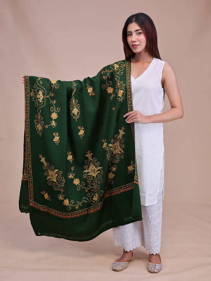 Women's Hand Embroidered Pure Wool Shawl