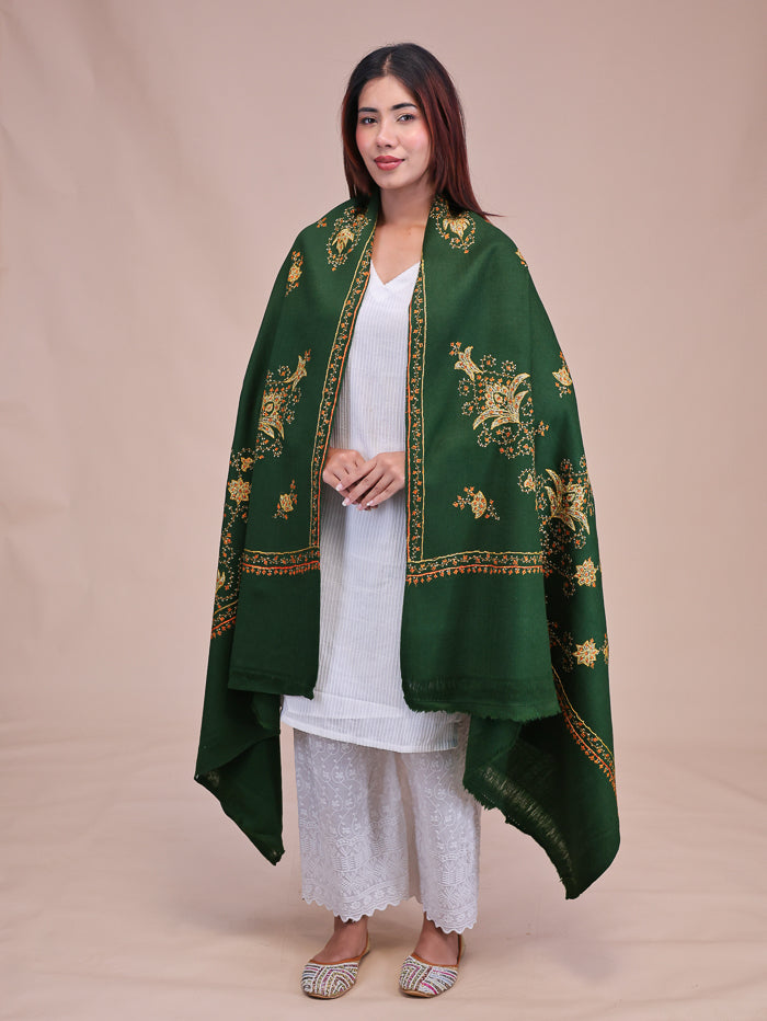 Women's Hand Embroidered Pure Wool Shawl
