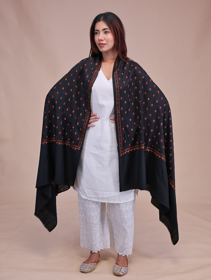 Women's Aari Embroidered Wool Shawl