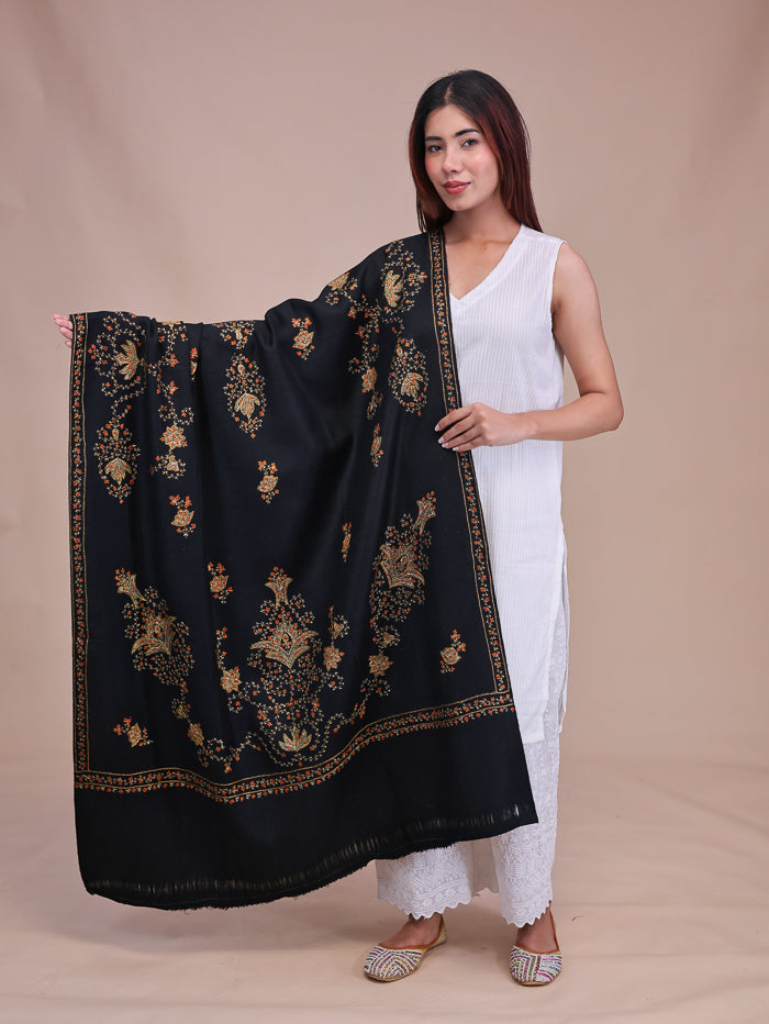 Women's Hand Embroidered Pure Wool Shawl