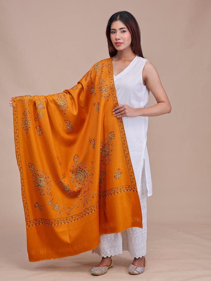 Women's Hand Embroidered Pure Wool Shawl