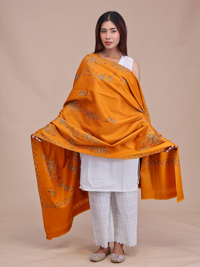 Women's Hand Embroidered Pure Wool Shawl