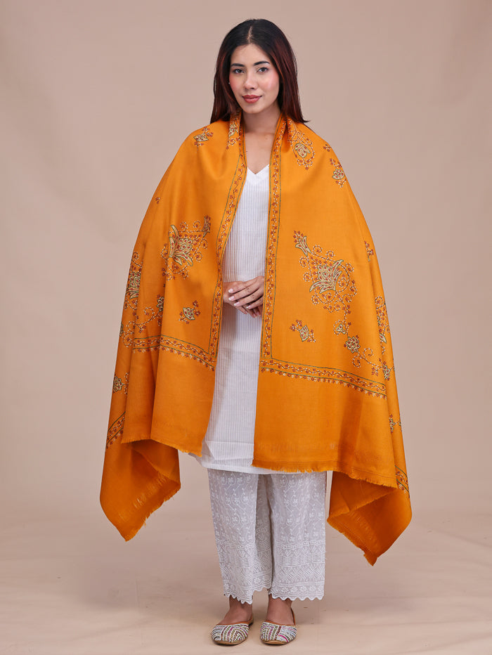 Women's Hand Embroidered Pure Wool Shawl