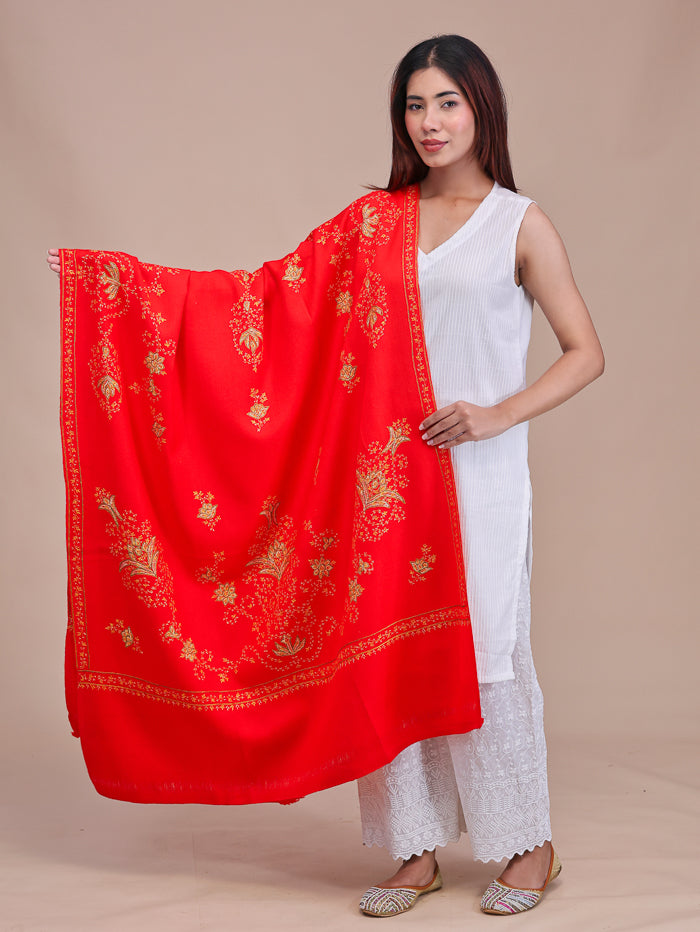 Women's Hand Embroidered Pure Wool Shawl