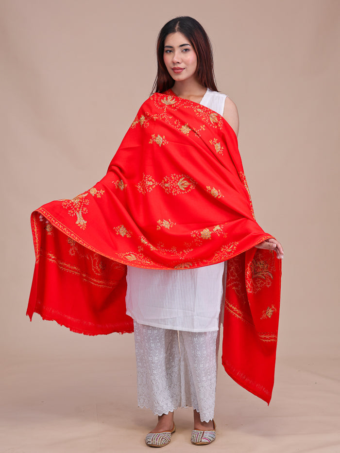 Women's Hand Embroidered Pure Wool Shawl
