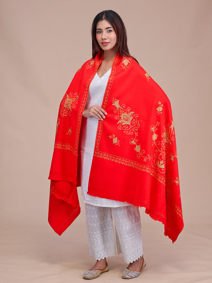 Women's Hand Embroidered Pure Wool Shawl