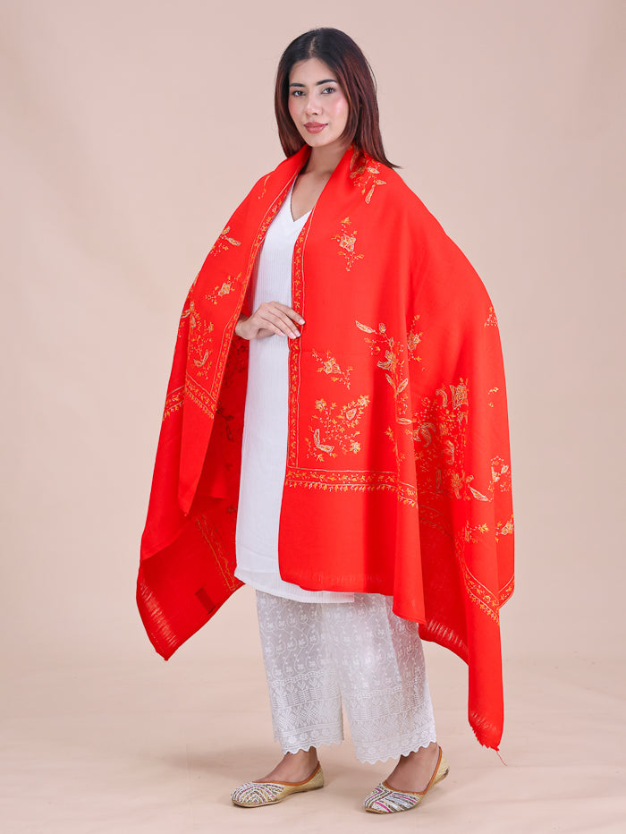 Women's Hand Embroidered Pure Wool Shawl