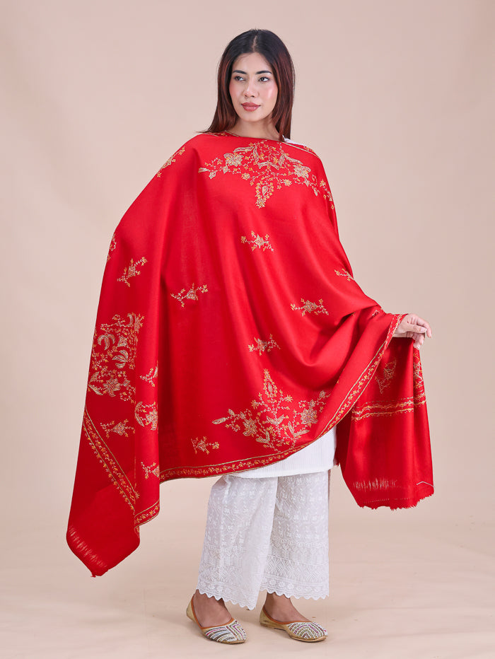 Women's Hand Embroidered Pure Wool Shawl
