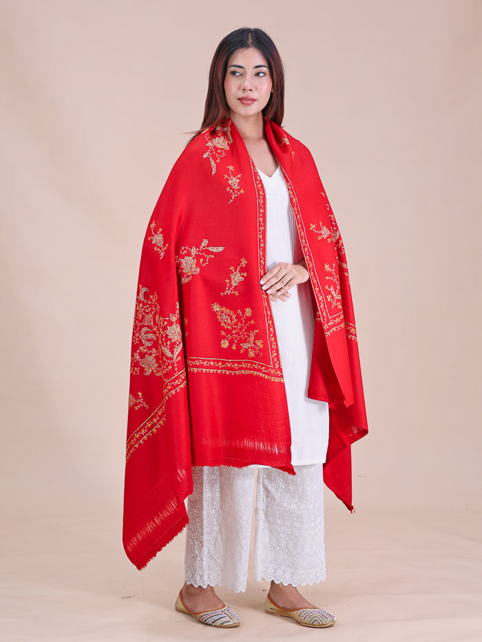 Women's Hand Embroidered Pure Wool Shawl