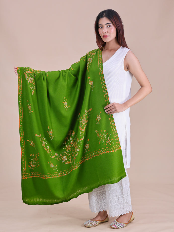 Women's Hand Embroidered Pure Wool Shawl