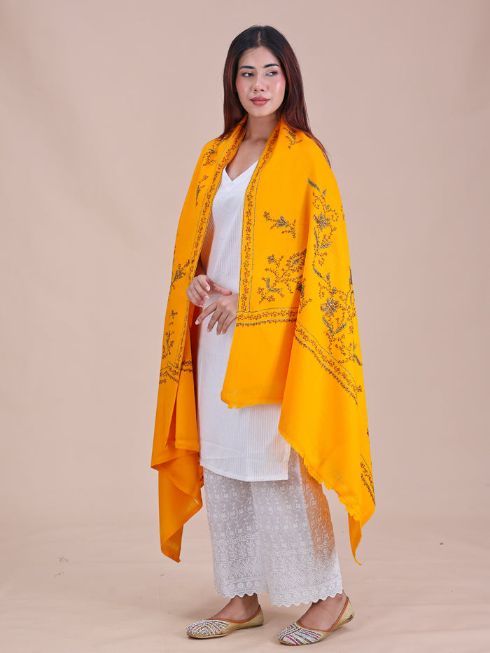 Women's Hand Embroidered Pure Wool Shawl