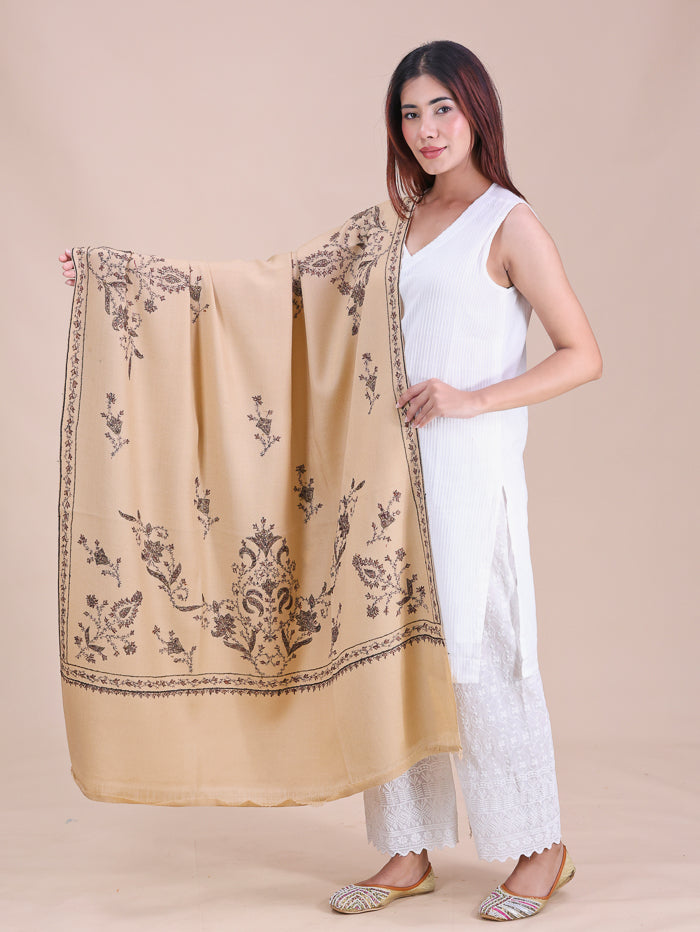 Women's Hand Embroidered Pure Wool Shawl