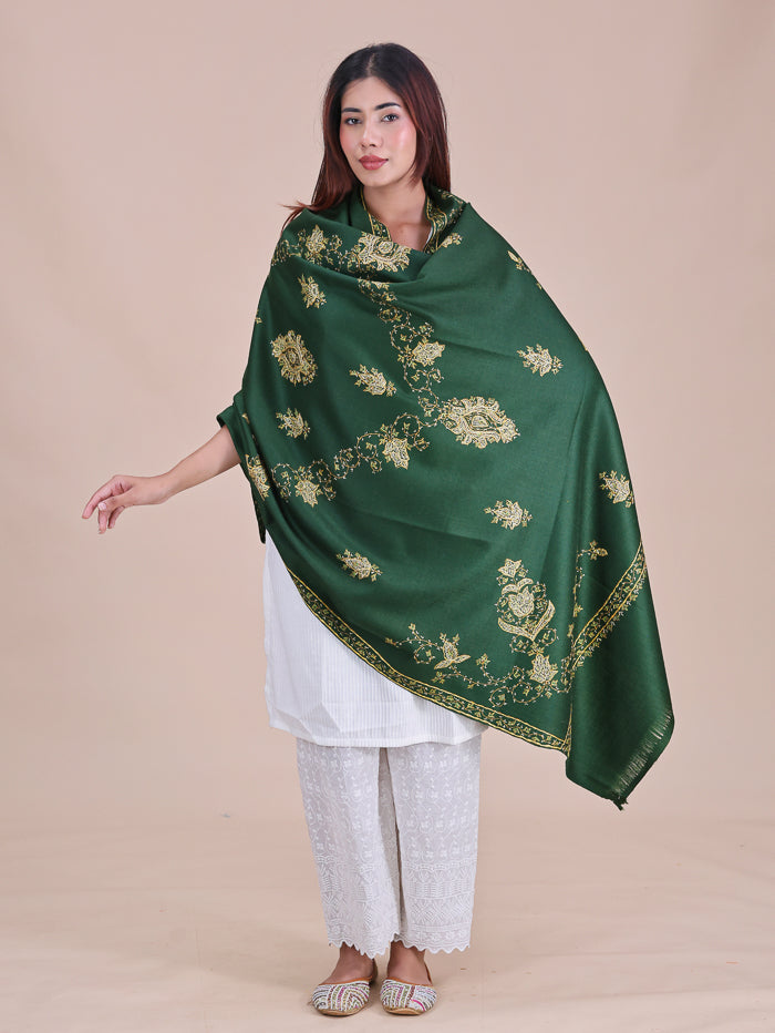 Women's Hand Embroidered Pure Wool Shawl