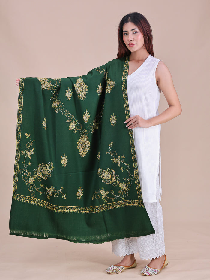 Women's Hand Embroidered Pure Wool Shawl