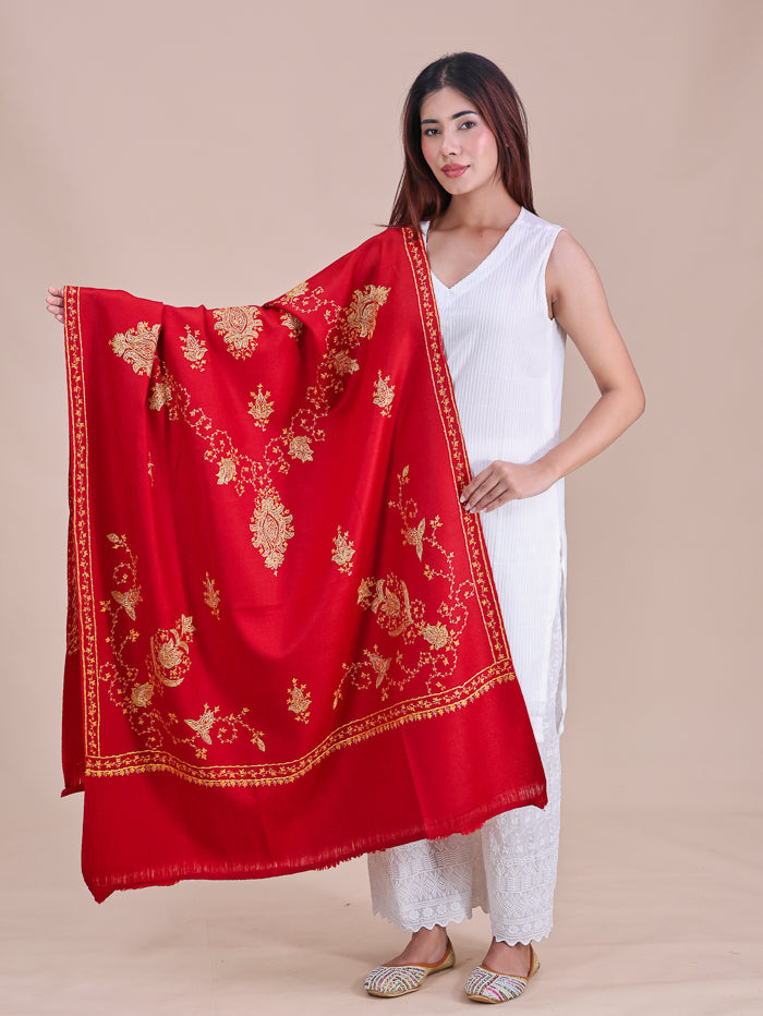 Women's Hand Embroidered Pure Wool Shawl