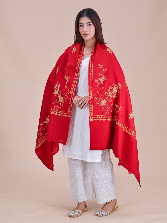 Women's Hand Embroidered Pure Wool Shawl