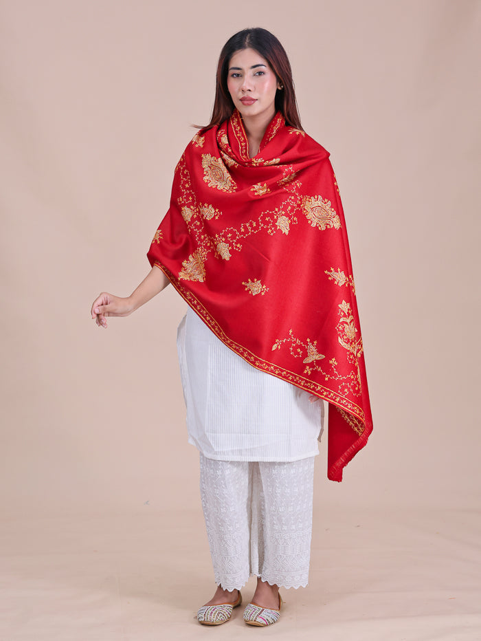 Women's Hand Embroidered Pure Wool Shawl