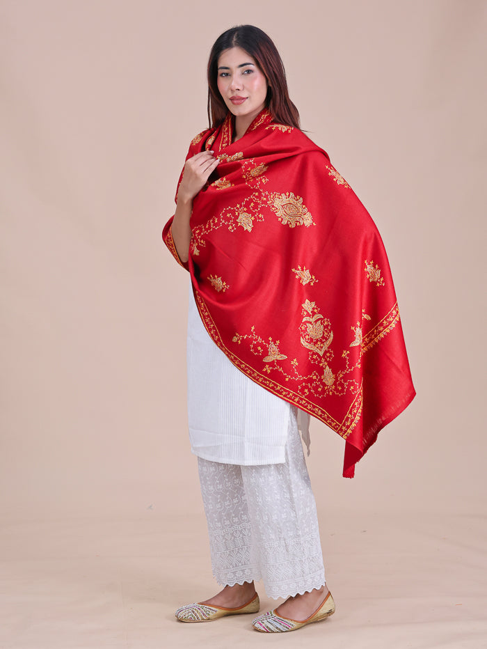 Women's Hand Embroidered Pure Wool Shawl