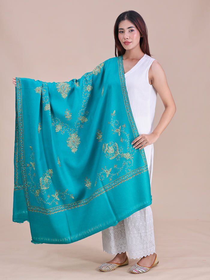 Women's Hand Embroidered Pure Wool Shawl